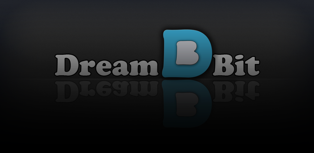 DreamBit — D estilizado com B no espaço negativo e logotipo DreamBit