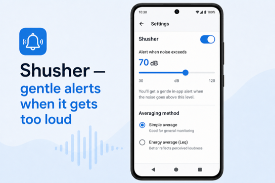 Shusher alerts — Шушер измеритель шума