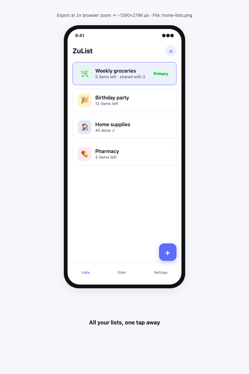 Le tue liste — zulist